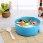 Round Portable Microwave Lunch Box Picnic Bento Food Container Storage + Spoon
