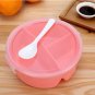 Round Portable Microwave Lunch Box Picnic Bento Food Container Storage + Spoon