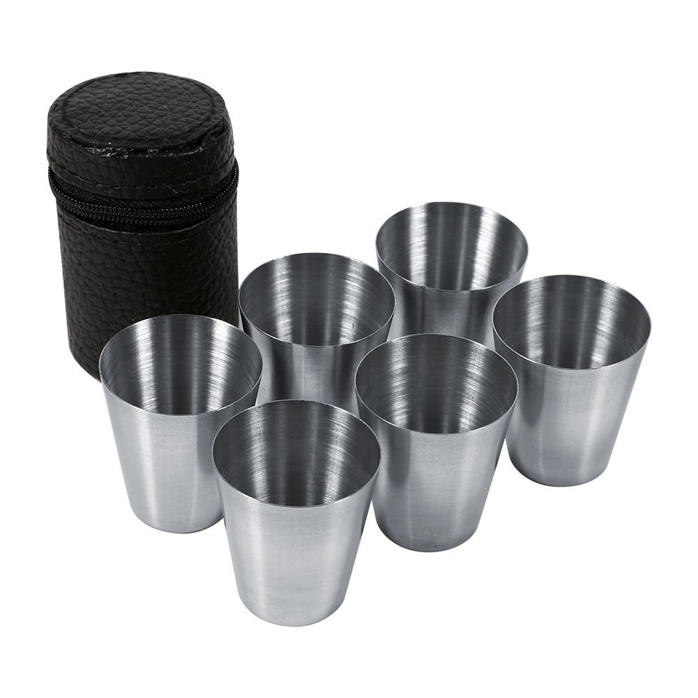 4/6X Stainless Steel Cup Mug Drinking Beer Tea Coffee Camping Outdoor Travel