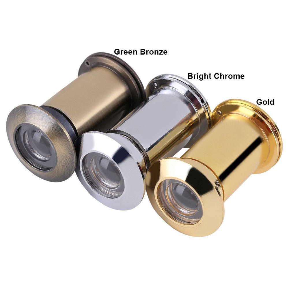 Mini 220&Acirc;&deg; Angle Privacy Cover for Home Security Door Viewer Brass Sight Peephole