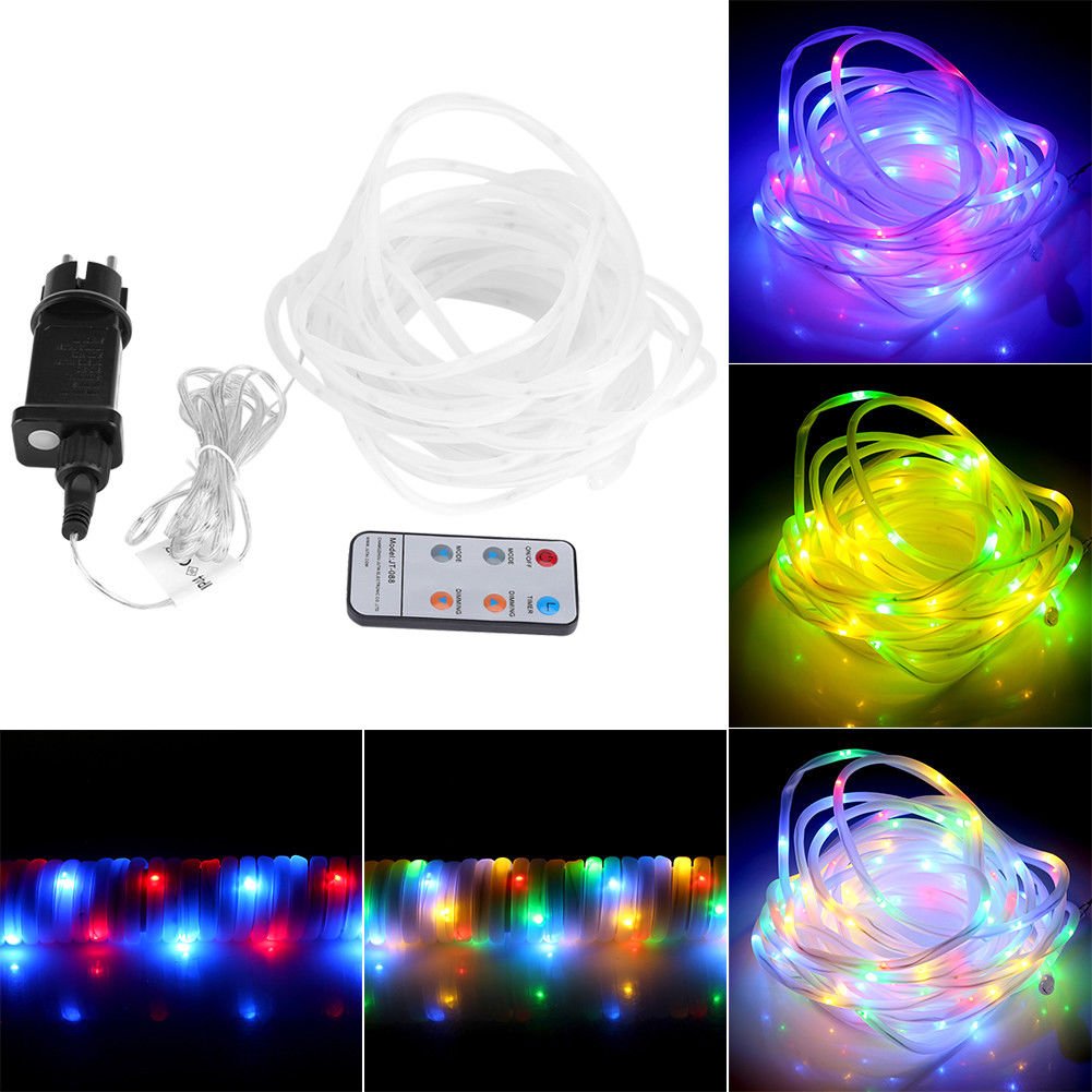 10M 220V 136LED Flexible Tape Rope Fairy Strip Light Xmas Outdoor Garden Decor