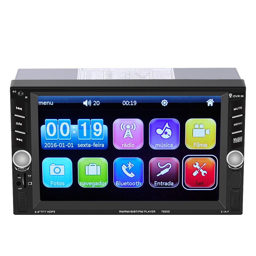 DC12V 6.6" Vehicle GPS Locating Rearview Camera Radio FM MP5 Audio Player USB/FT