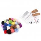 25 Colors Professional Wool Felt + Felting Needle Tool Set Mat Starter Kit DIY