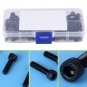 120pcs M5 8/12/16/20 Hex Socket Cap Screws Bolts Nuts Kit with Case Black EM