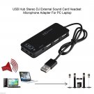 External USB 7.1 Channel Sound Card Adapter with 3-Port USB2.0 Hub For Computer