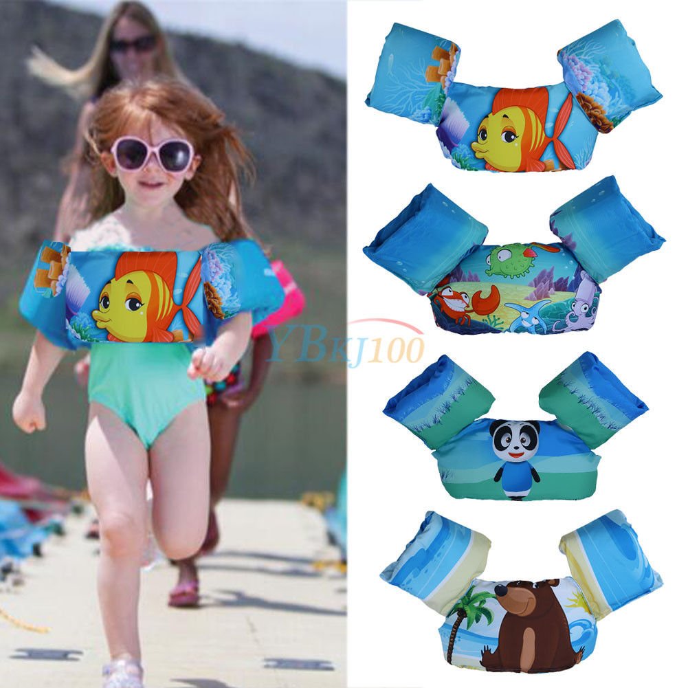 PVC Kids Life Jacket Vest Swim Cartoon Arm Floats Arm Bands Rings