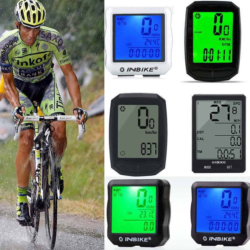 Bicycle Wireless Wired LCD Waterproof Cycle Bike Computer Odometer Speedometer E