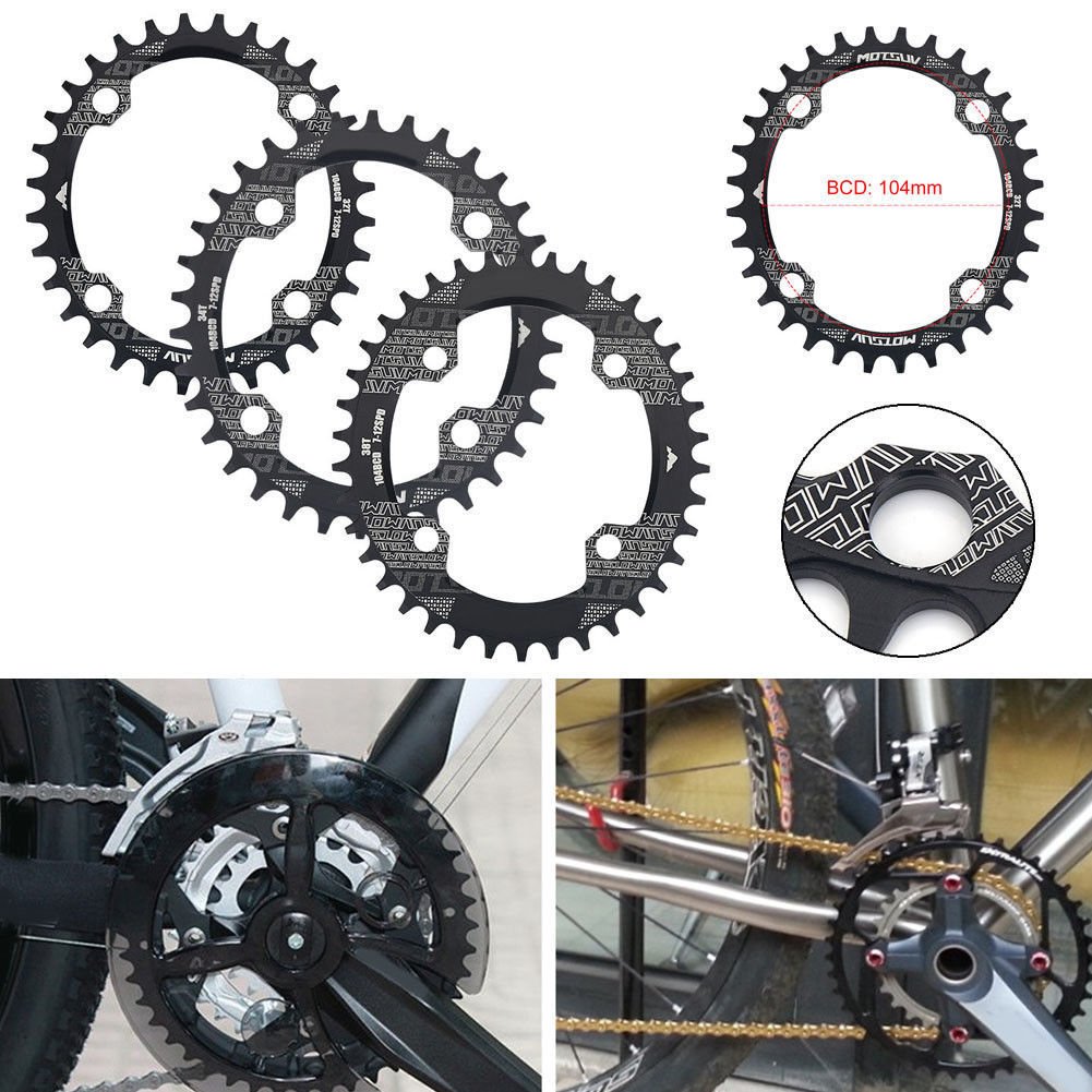 Bike Narrow Wide Single Speed Oval Circle Chainring Chain Ring 32T 34T 36T 104mm