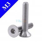 100Pcs M3 304 Stainless Steel Hex Socket Countersunk Flat Head Screws Bolts Kits