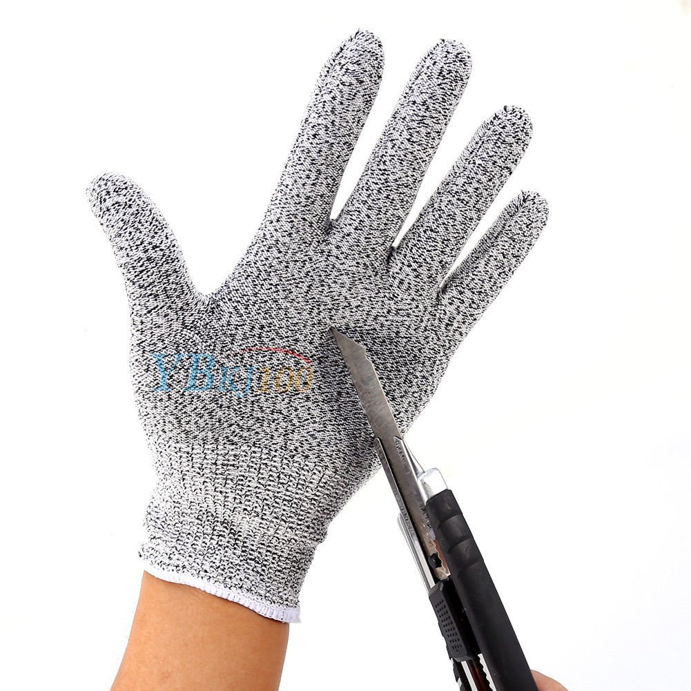 Safety Cut Resistant Proof Stab Elastic Fiber Mesh Butcher Gloves S M L Durable