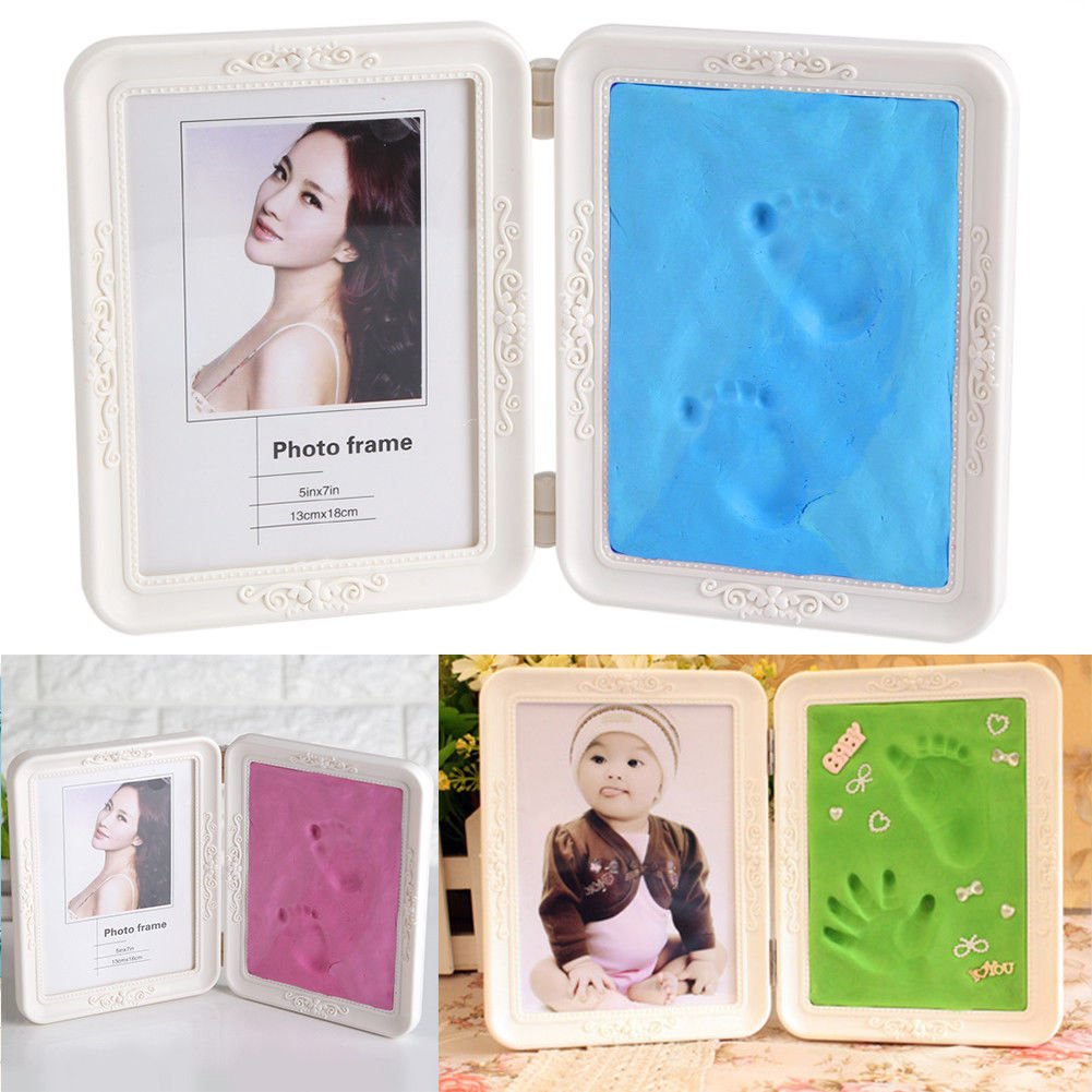 Photo Frame Inkpad Clay Infant Baby Newborn DIY Hand Print Footprint Gift