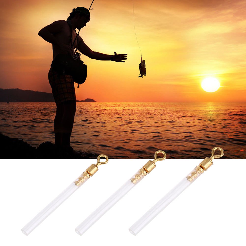 100PCS Fishing Gear Rotation Drift Tube Fishing Floats Copper Head Swivel Sets