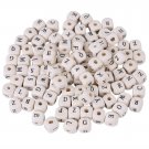 100Pcs 10mm Mixed Alphabet Letter Cube Square Wooden Spacer Beads Craft DIY coi