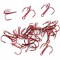20pcs Fishing Hooks Treble High-Carbon Steel Fish Hook 2# Tackle w/Box 4 Colors