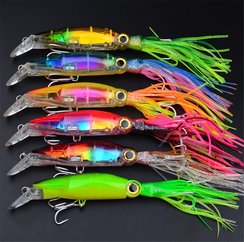 Fishing Lures 24cm/40g Fishing Tackle Squid Lures Fish Bait Crankbait Jig Hook