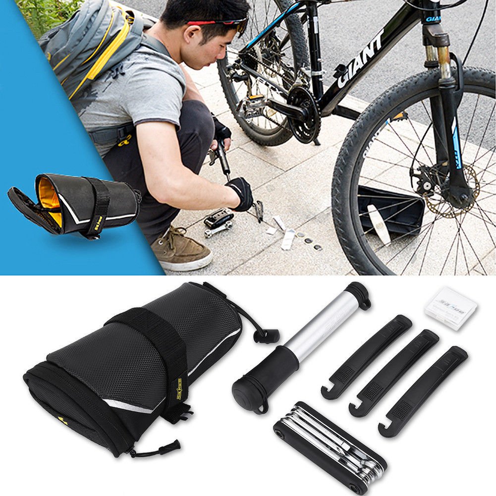 16 IN 1 Pump Multi-use Bicycle Cycling Bike Tire Tyre Repair Patch Tools Kit Bag
