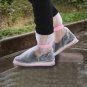 PVC Kids Children Waterproof Fold Rain Boots Cover Wellies Overshoes Transparent