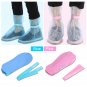 PVC Kids Children Waterproof Fold Rain Boots Cover Wellies Overshoes Transparent