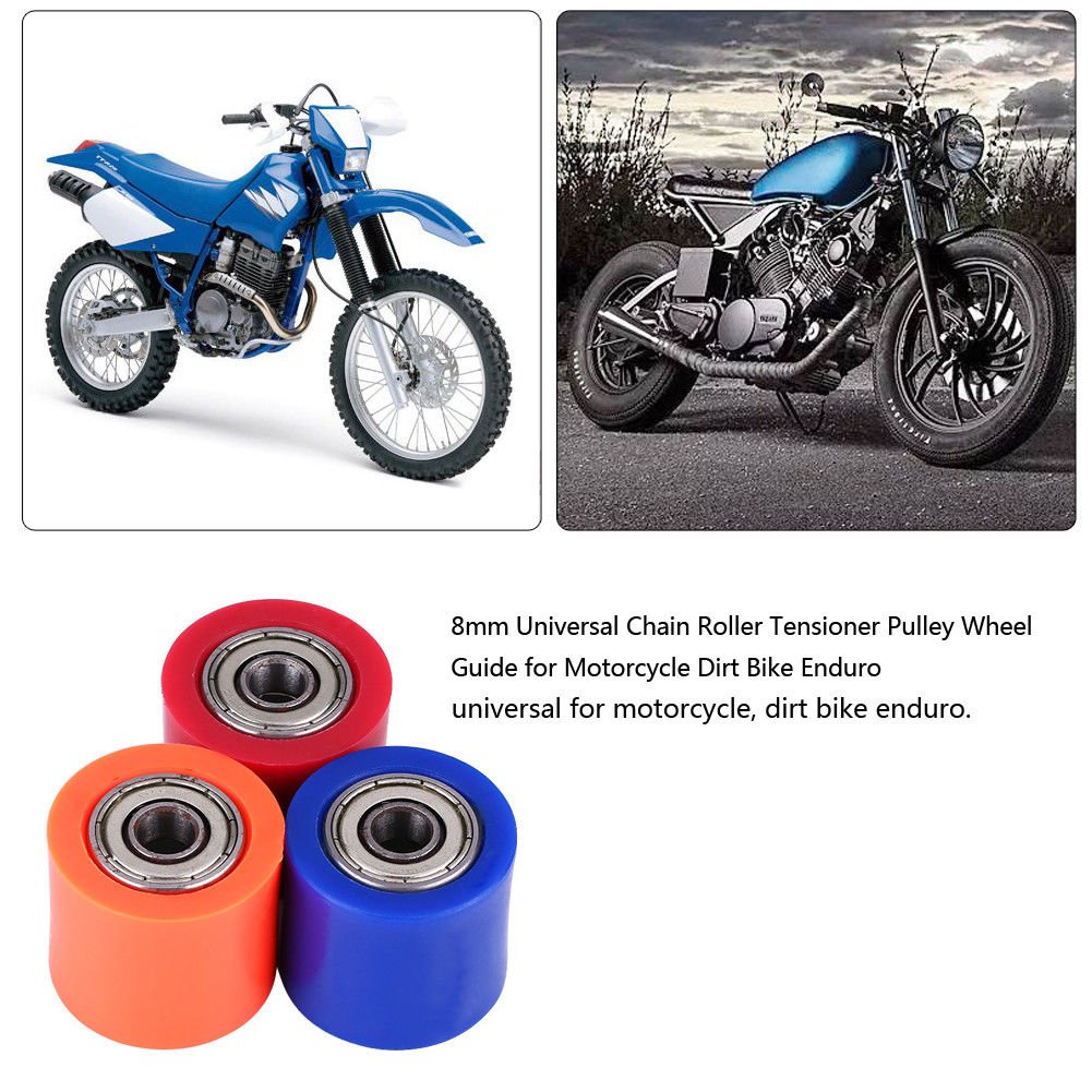 8mm Chain Roller Tensioner Pulley Wheel Guide Part Universal for Motorcycle Bike