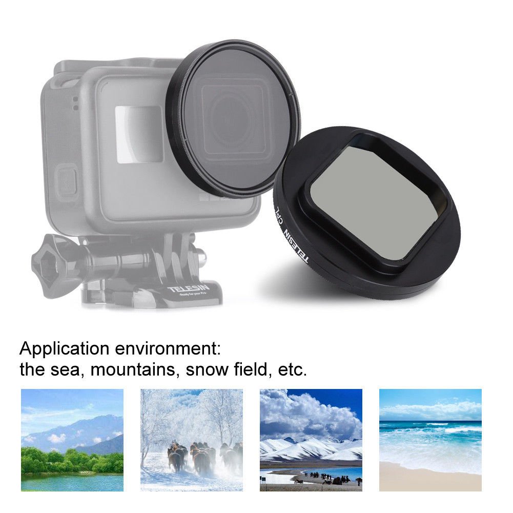 TELESIN Camera Lens Protector Circular Polarizer Filter CPL for Gopro Hero 6 /5