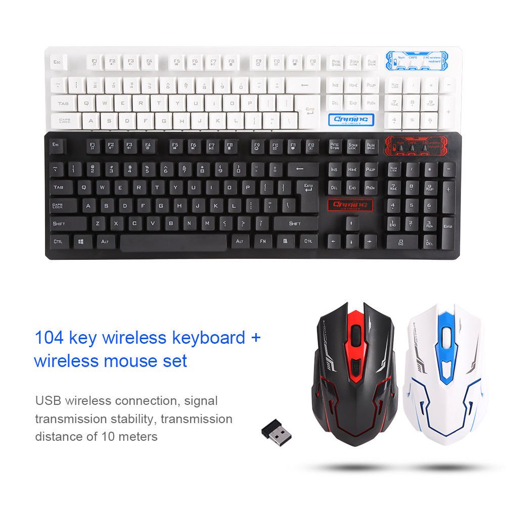 Mini Optical Desktop Wireless Keyboard and Mouse USB Receiver Kit For PC Laptop