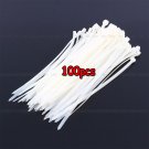 5 Sizes100pcs Network Nylon Plastic Zip Trim Wrap Cable Loop Ties Wire Self-Lock