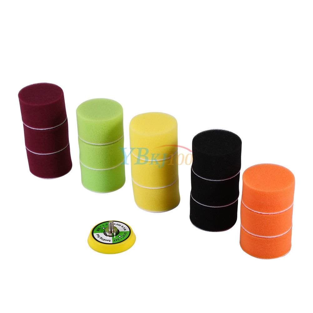 16x 2" Sponge Flat Polishing Buff Pad For Air Sander Car Polisher Thread-M6X1