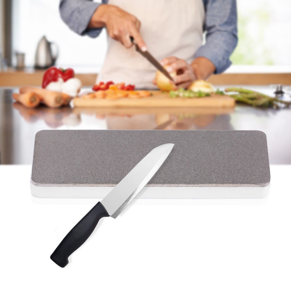 Double Sided Ceramic Diamond Bench Whetstone Home Kitchen Knife Sharpening Stone