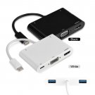 USB 3.0 Type C USB-C to 4K HDMI/VGA Adapter Hub w/ Dual USB3.0 for Apple MacBook