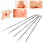 5Pcs Double-end Stainless Steel Blackhead Acne Pimple Needle Skin Care Tool Set