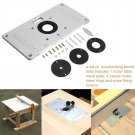 Aluminum Router Table Insert Plate w/4 Rings+Screws for Woodworking Benches