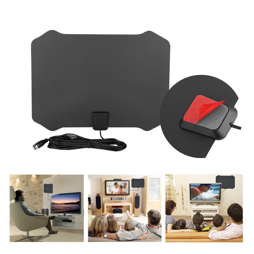 Digital Indoor TV Antenna HDTV DTV Box Ready HD VHF UHF Flat Design High Gain
