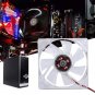 Clear 4-Pin PC Computer Case CPU Cooler Cooling Fan Radiator w/ LED Light 80mm