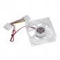 Clear 4-Pin PC Computer Case CPU Cooler Cooling Fan Radiator w/ LED Light 80mm