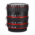Red Auto Focus AF Macro Extension Tube Set Ring Adapter For Canon EF EFS Lens