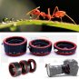 Red Auto Focus AF Macro Extension Tube Set Ring Adapter For Canon EF EFS Lens