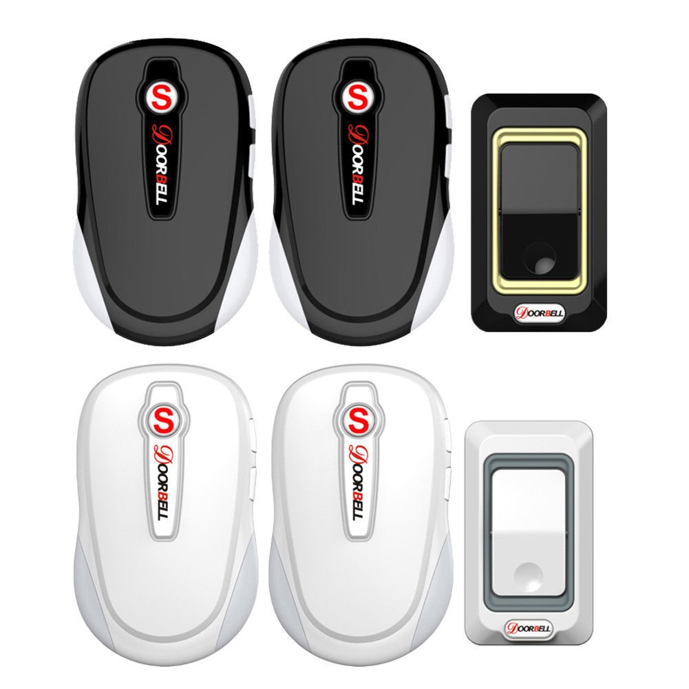 Wireless Digital Door Bell Electronic 36 Sound Transmitter + 2 Receiver Doorbell