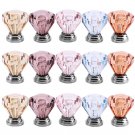 1/8/12X Diamond Acrylic Pull Handle Bedroom Cabinet Knob Drawer Closet Furniture