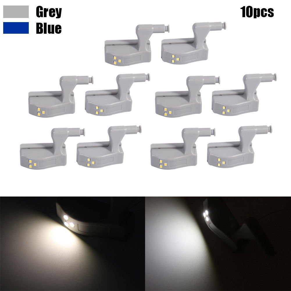 10Pcs 12V 23A Cabinet Cupboard Closet Wardrobe LED Hinge Light Home Kitchen