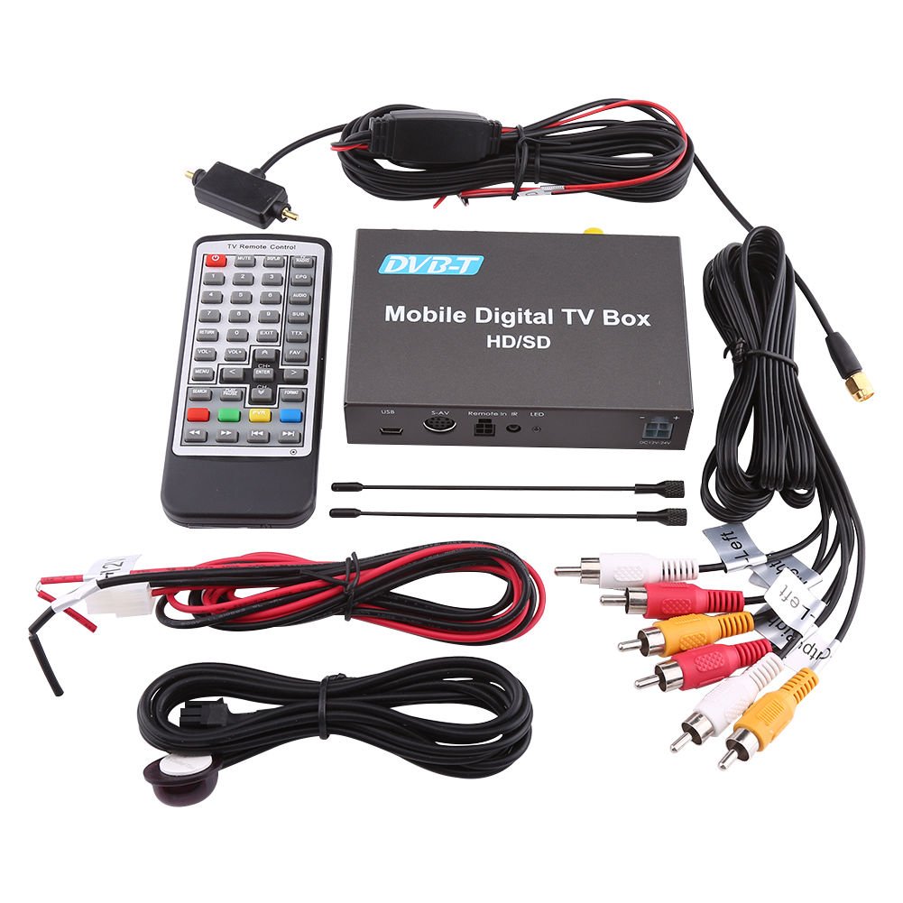 DVB-T HD/SD Mobile Car Digital TV Box Analog Tuner Signal Receiver Multi-media