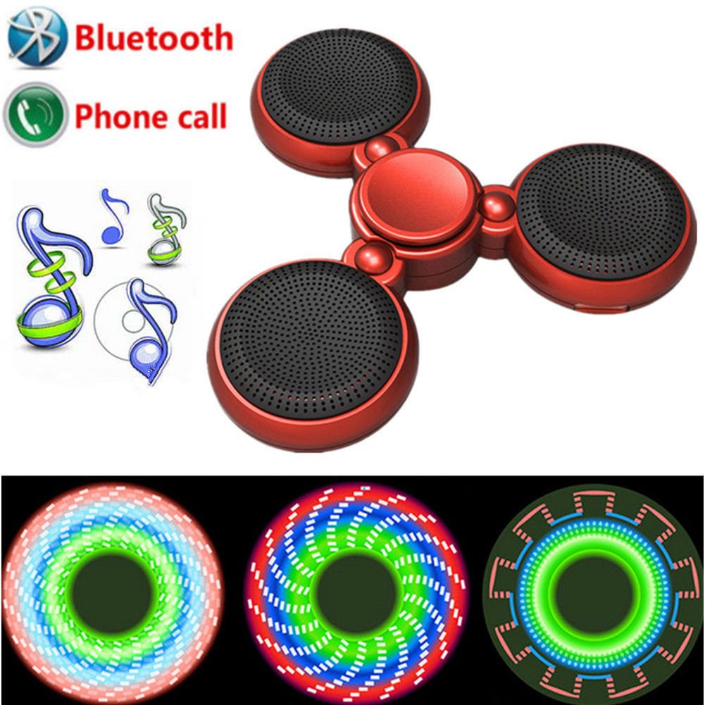 Bluetooth Handsfree Phone Call Speaker LED Fidget Hand Spinner Finger EDC Toy EM