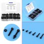300pcs M3*6/8/12/16/20 Hex Socket Cap Screws Bolts Nuts Assortment Kit Black
