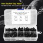 300pcs M3*6/8/12/16/20 Hex Socket Cap Screws Bolts Nuts Assortment Kit Black
