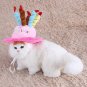 Cute Dog Pet Cat Puppy Costume Happy Birthday Hat With Cake Candles Design Party