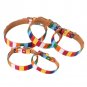 Soft Pet Collar Canvas Leather Rainbow Dog Cat Puppy Adjustable Neck Buckle