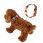 Soft Pet Collar Canvas Leather Rainbow Dog Cat Puppy Adjustable Neck Buckle