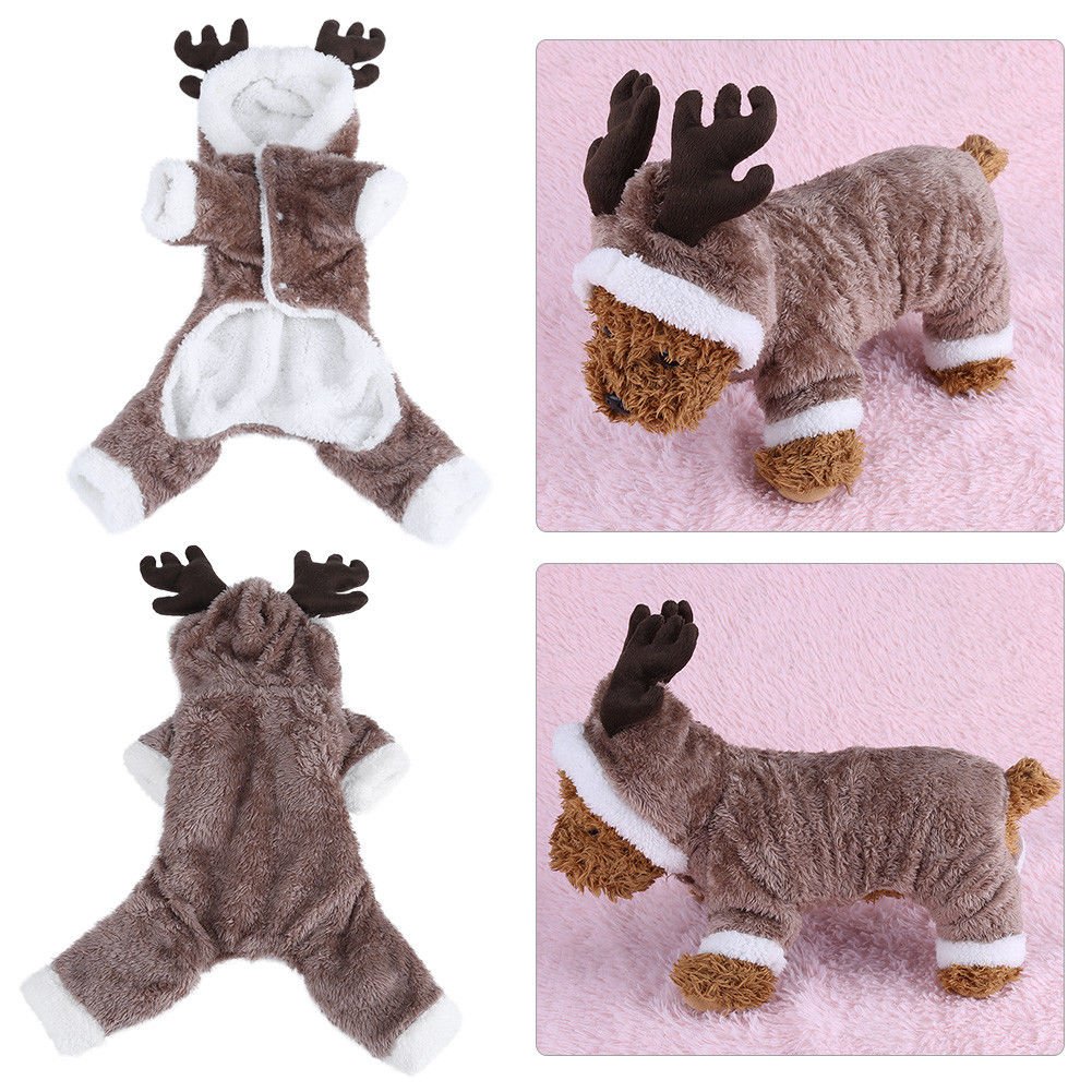 Pet Dog Puppy Christmas Jacket Coat Winter Clothes Sweater Clothing Apparel Elk
