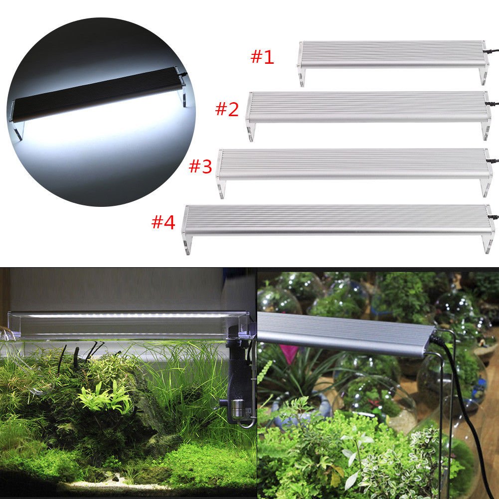 100-240V Aquarium Fish Tank LED Light Water Plant Grow Lighting Lamp Aluminum