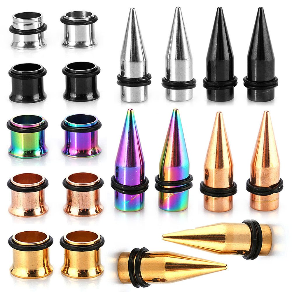 5Colors 36PCS/Set Stainless Steel Ear Expander Stretching Tapers and Tunnels