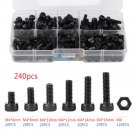 240x M4 Black Steel Cap Head Hex Socket Cap Screws Nuts Assortment Kit w/Box ech